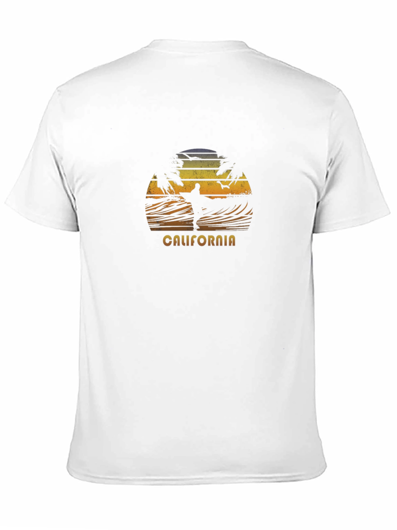 California Surfing Sunset T-Shirt - Black