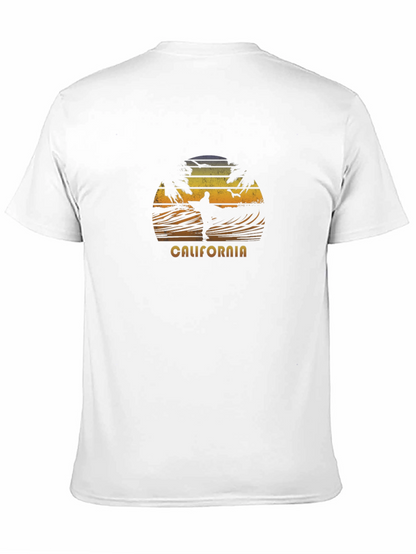 California Surfing Sunset T-Shirt - Black