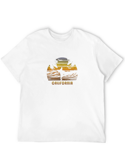 California Surfing Sunset T-Shirt - Black