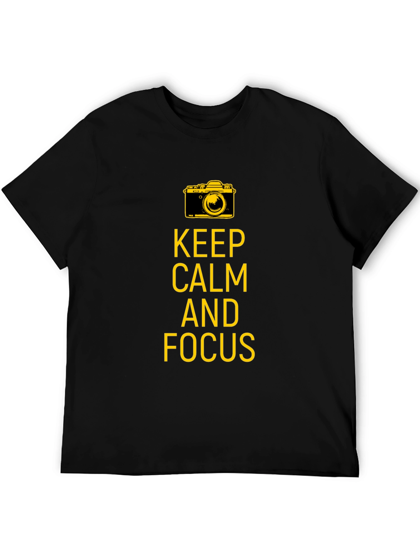 Keep Calm and Focus Camera Graphic Tee - Black