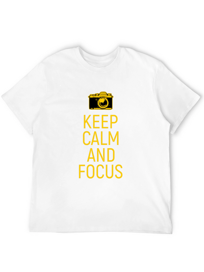 Keep Calm and Focus Camera Graphic Tee - Black