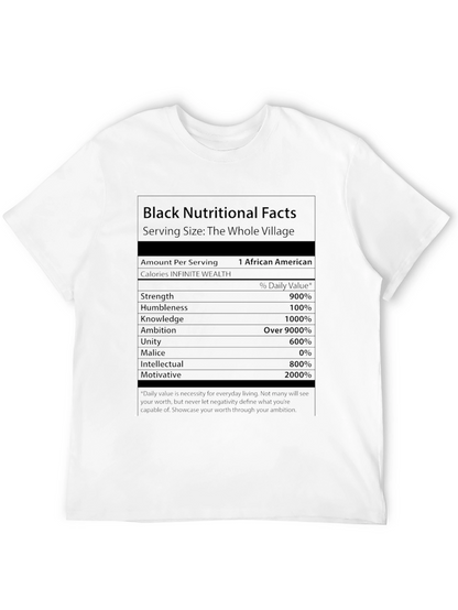 Black Nutritional Facts T-Shirt