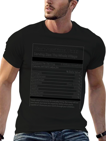 Black Nutritional Facts T-Shirt