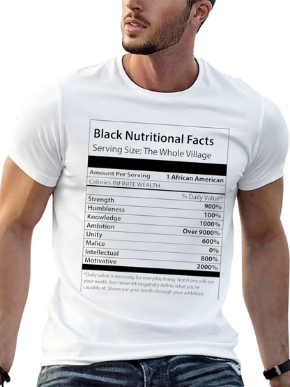 Black Nutritional Facts T-Shirt