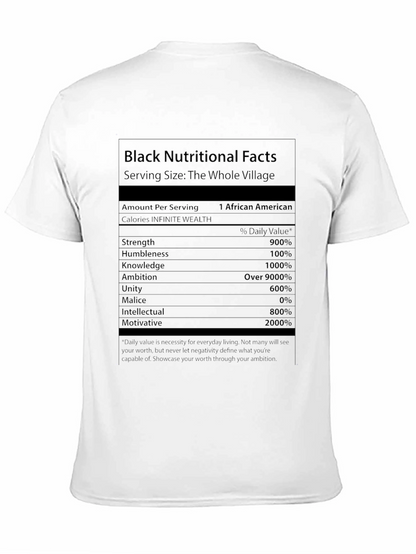 Black Nutritional Facts T-Shirt