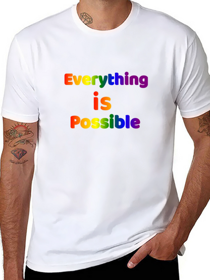 Rainbow Everything is Possible Black T-Shirt