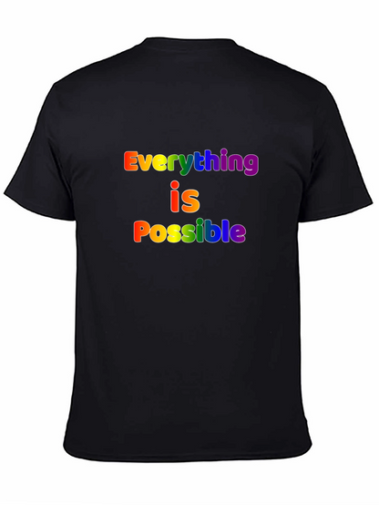 Rainbow Everything is Possible Black T-Shirt