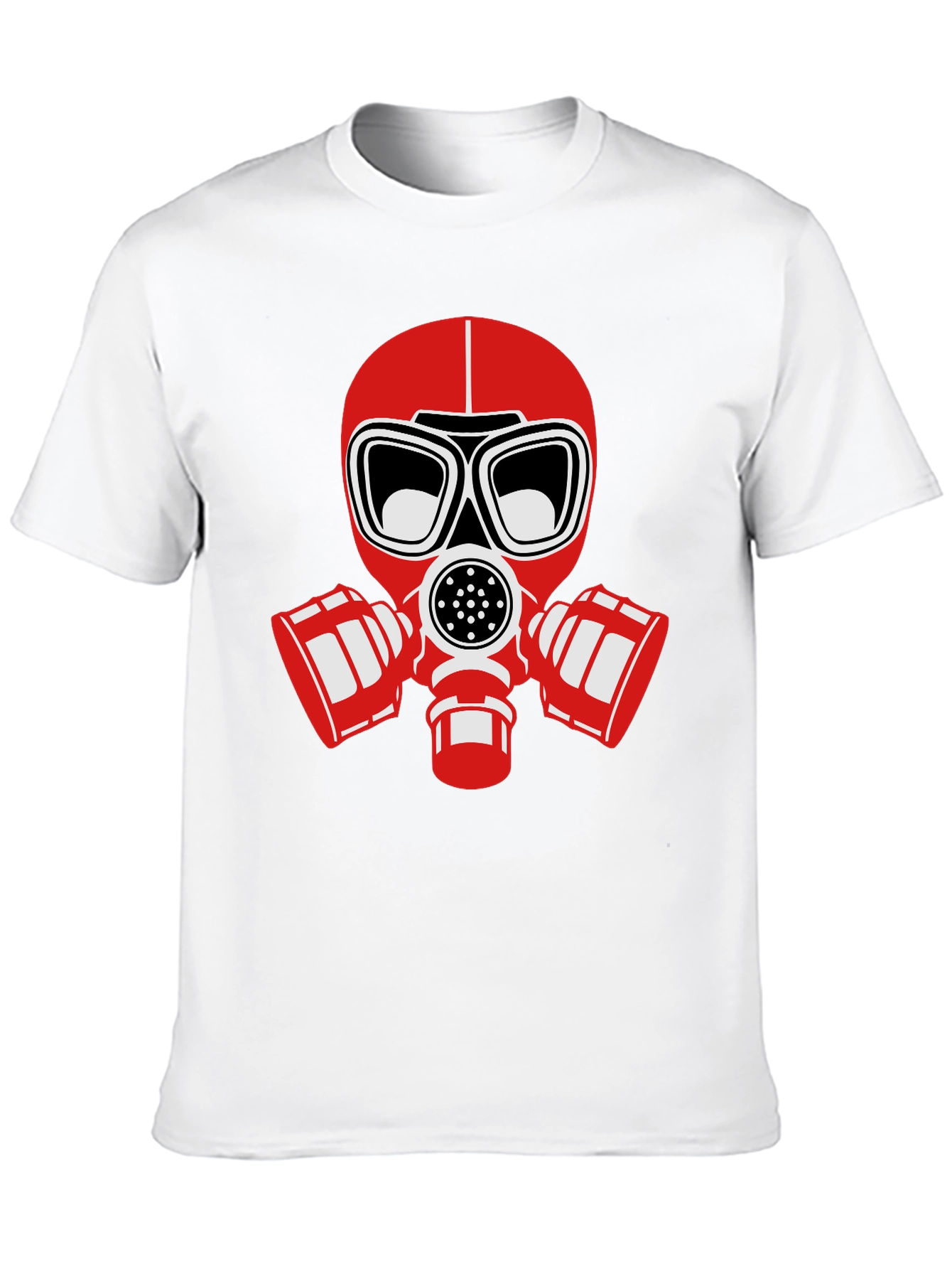Black T-Shirt with Red Gas Mask Graphic