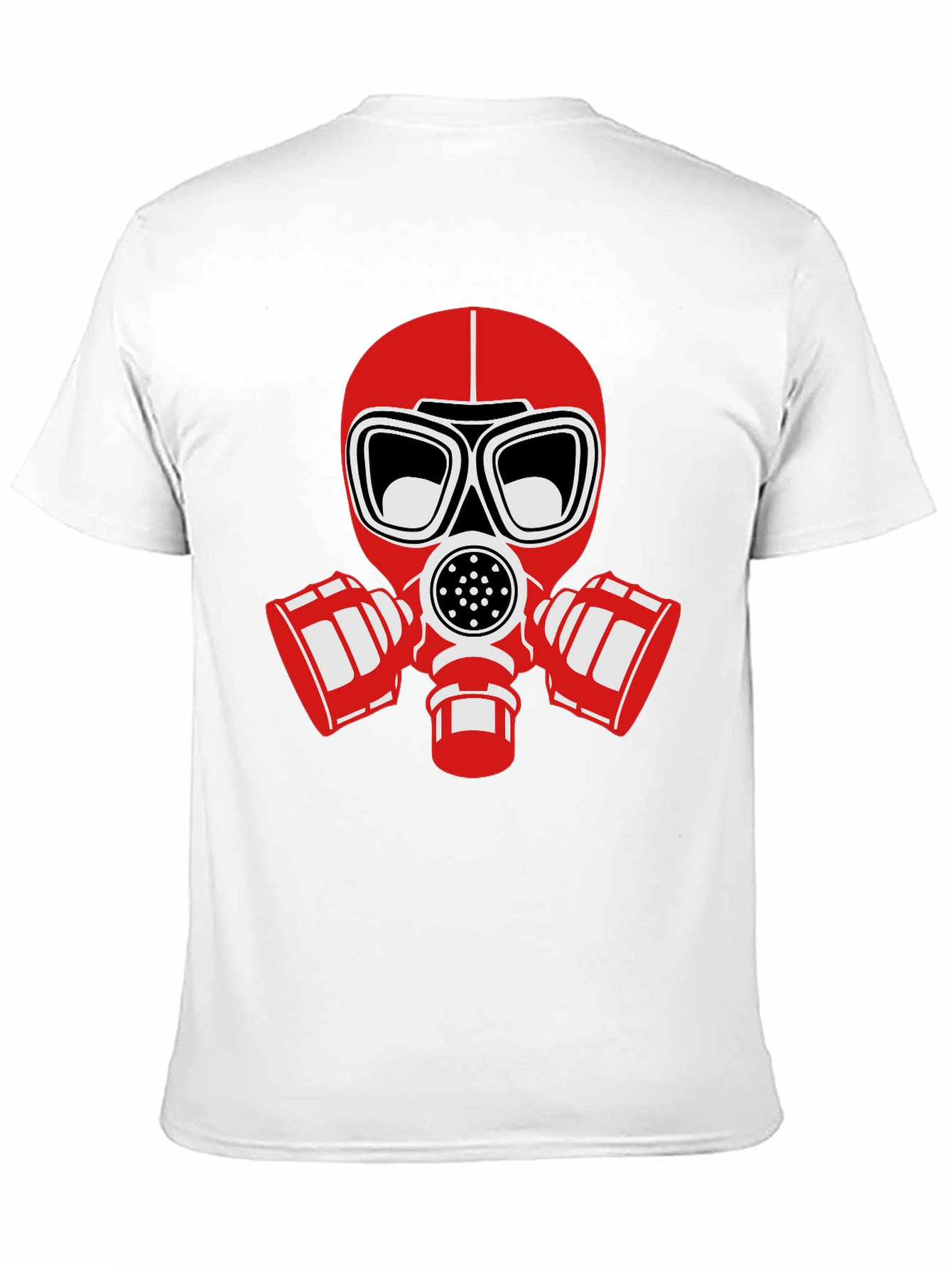 Black T-Shirt with Red Gas Mask Graphic