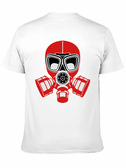 Black T-Shirt with Red Gas Mask Graphic