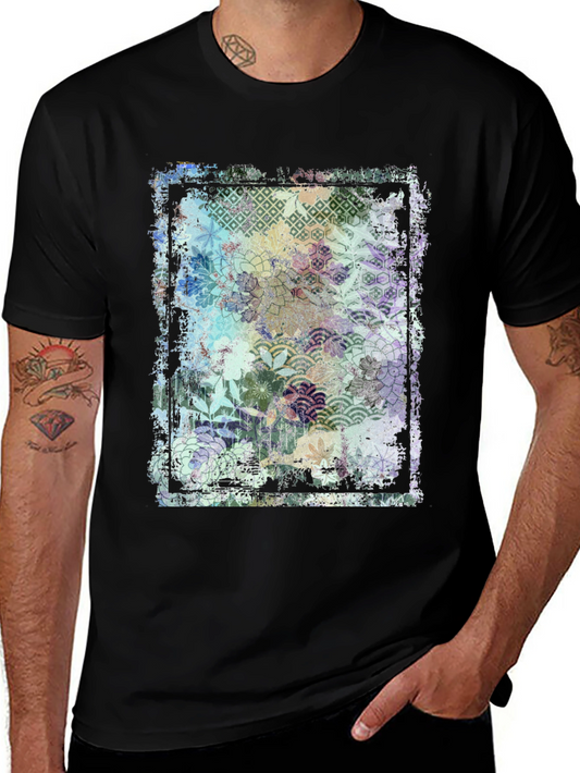 Floral Pattern Graphic Tee - Soft Cotton Comfort