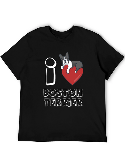 I Love Boston Terrier T-Shirt Dog Lover Gift
