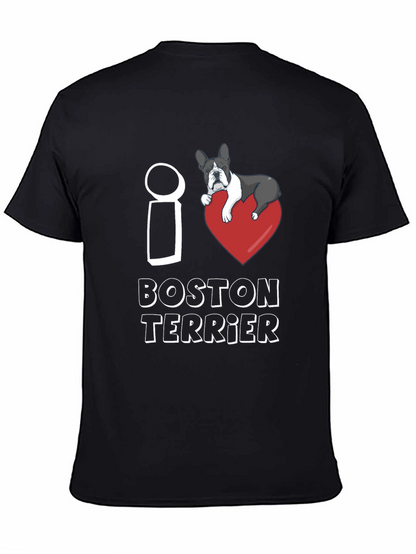 I Love Boston Terrier T-Shirt Dog Lover Gift