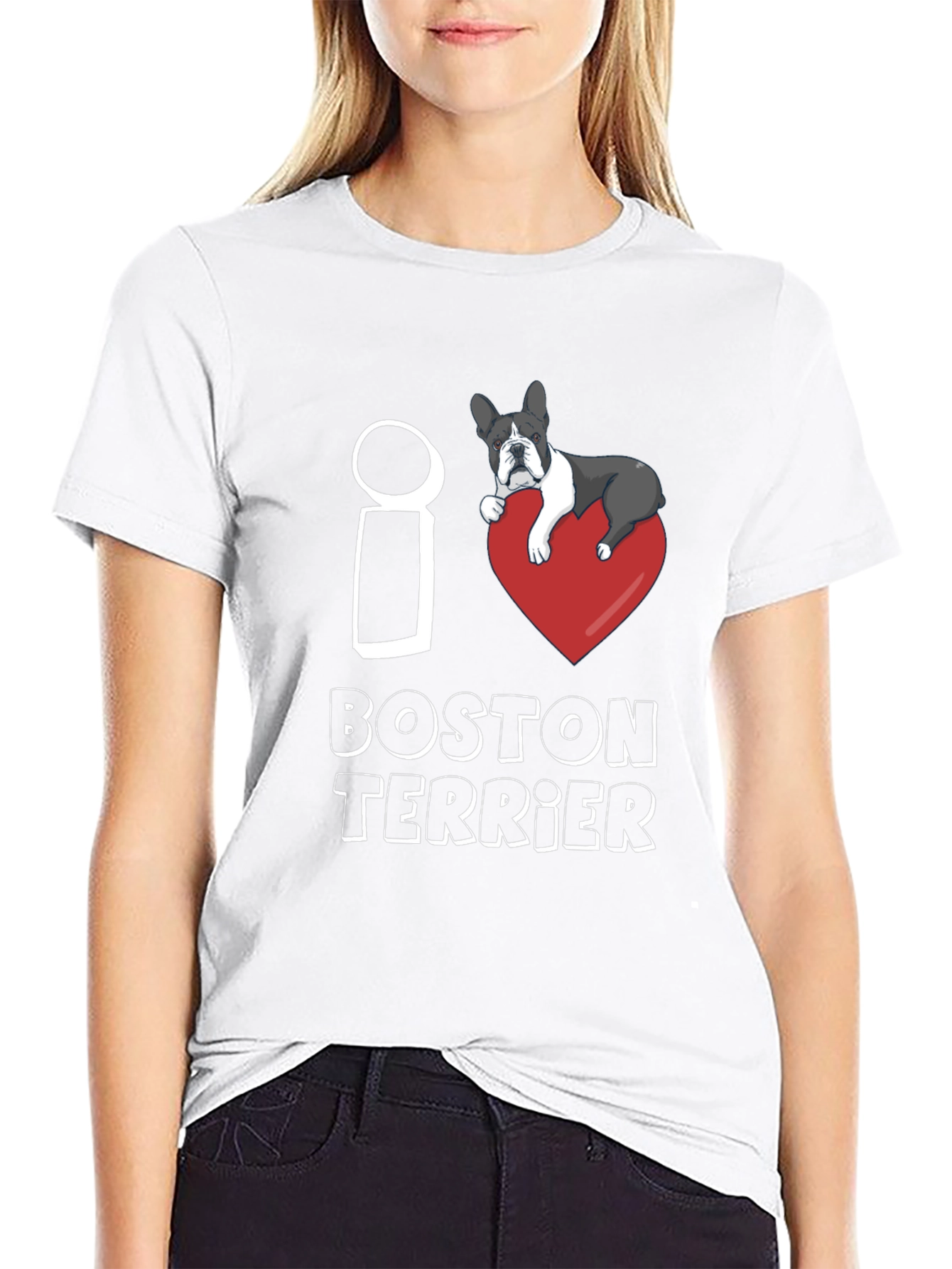 I Love Boston Terrier T-Shirt Dog Lover Gift