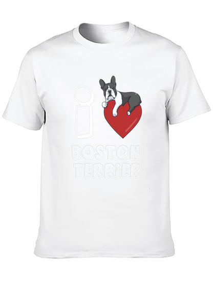 I Love Boston Terrier T-Shirt Dog Lover Gift