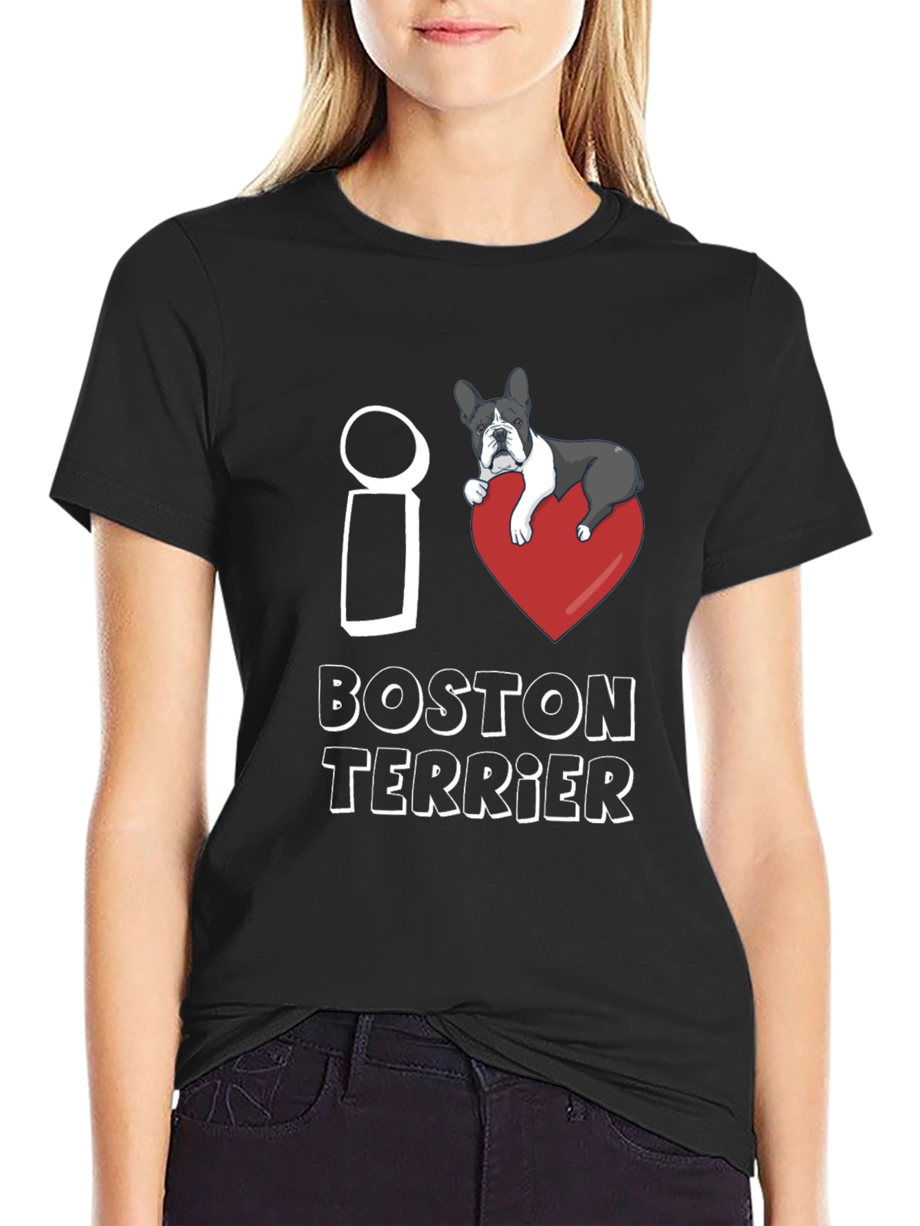 I Love Boston Terrier T-Shirt Dog Lover Gift