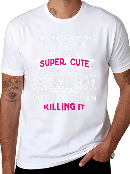 Super Cute Baseball Mom Graphic Tee