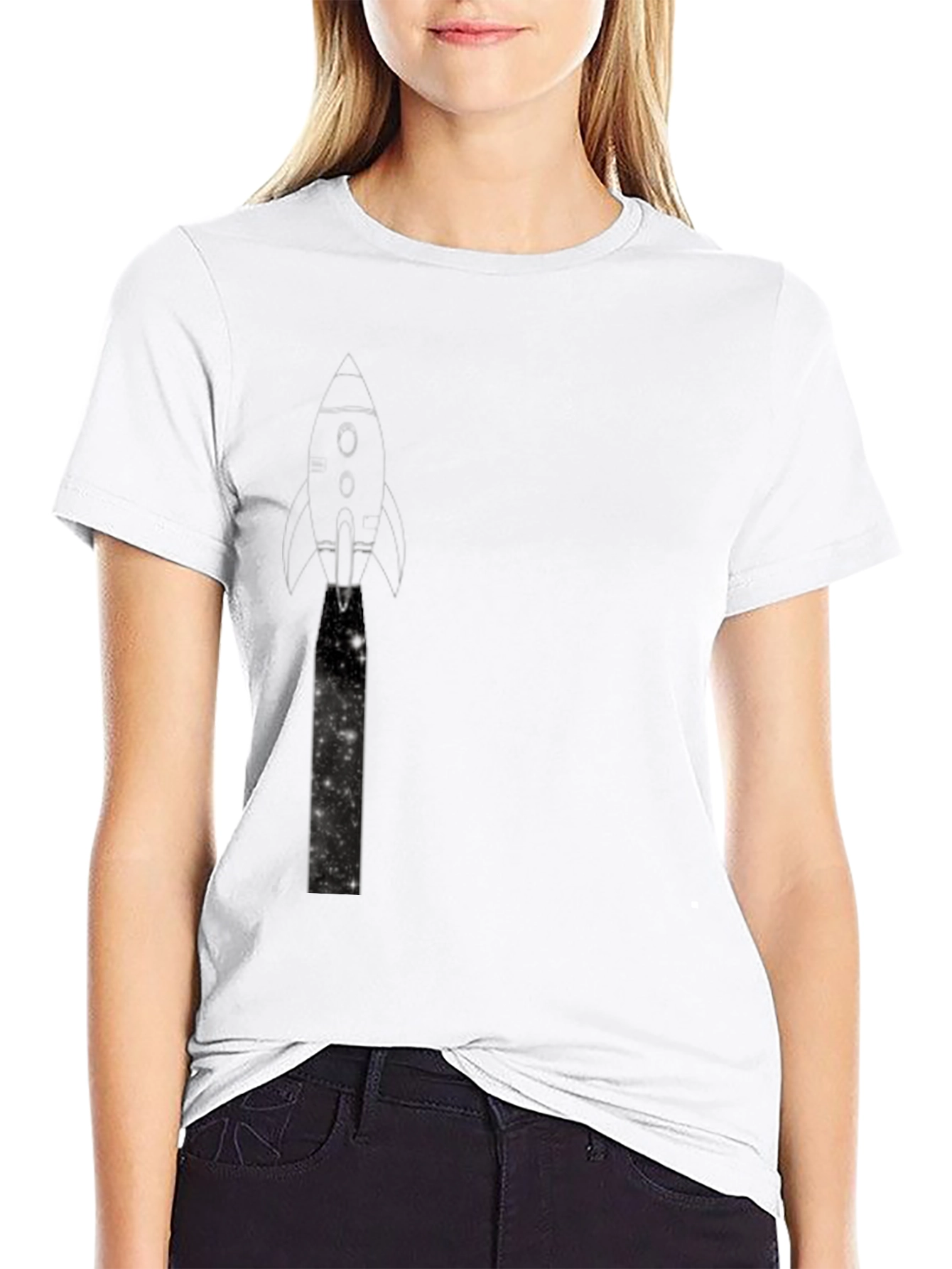 Rocket Launch Graphic Black T-Shirt