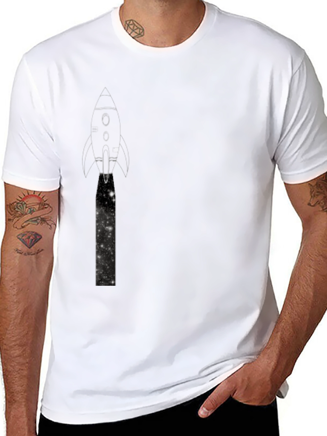 Rocket Launch Graphic Black T-Shirt