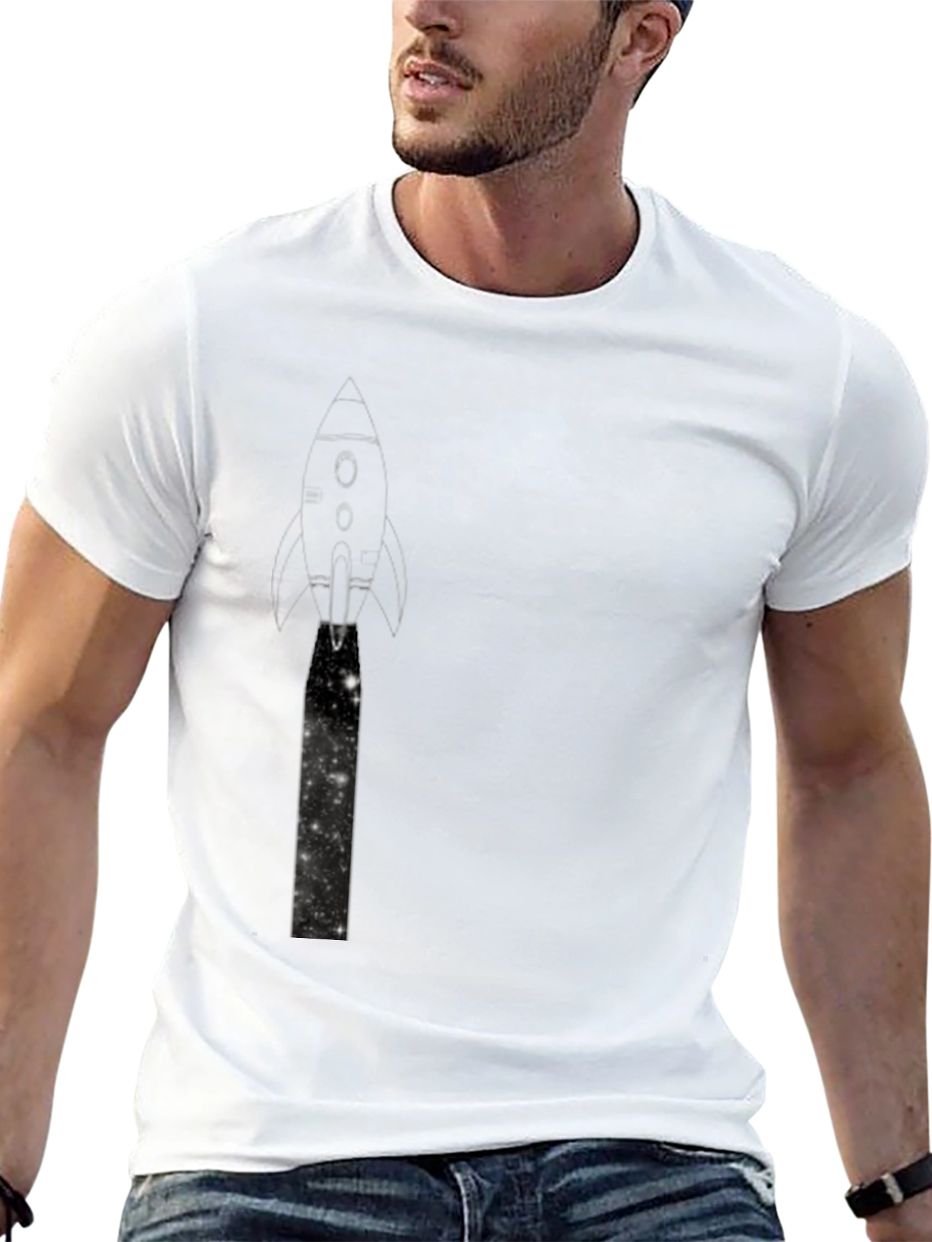Rocket Launch Graphic Black T-Shirt
