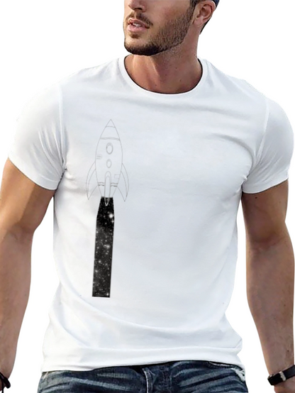 Rocket Launch Graphic Black T-Shirt