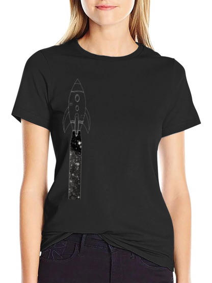 Rocket Launch Graphic Black T-Shirt