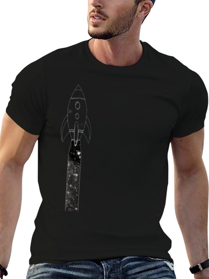 Rocket Launch Graphic Black T-Shirt