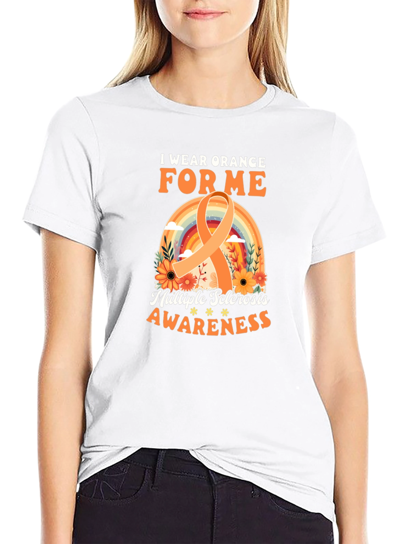 Orange Awareness Ribbon Graphic Tee
