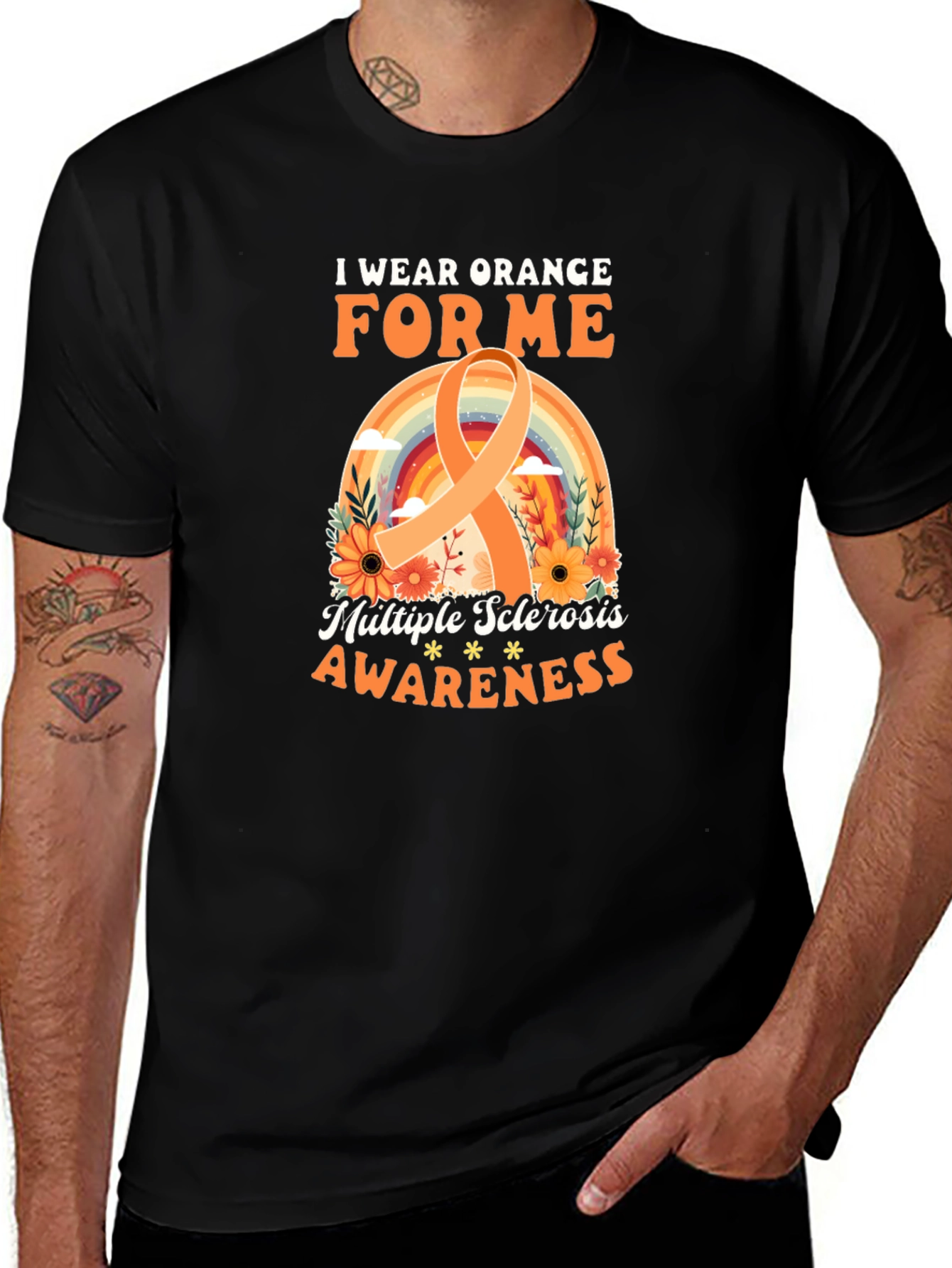 Orange Awareness Ribbon Graphic Tee