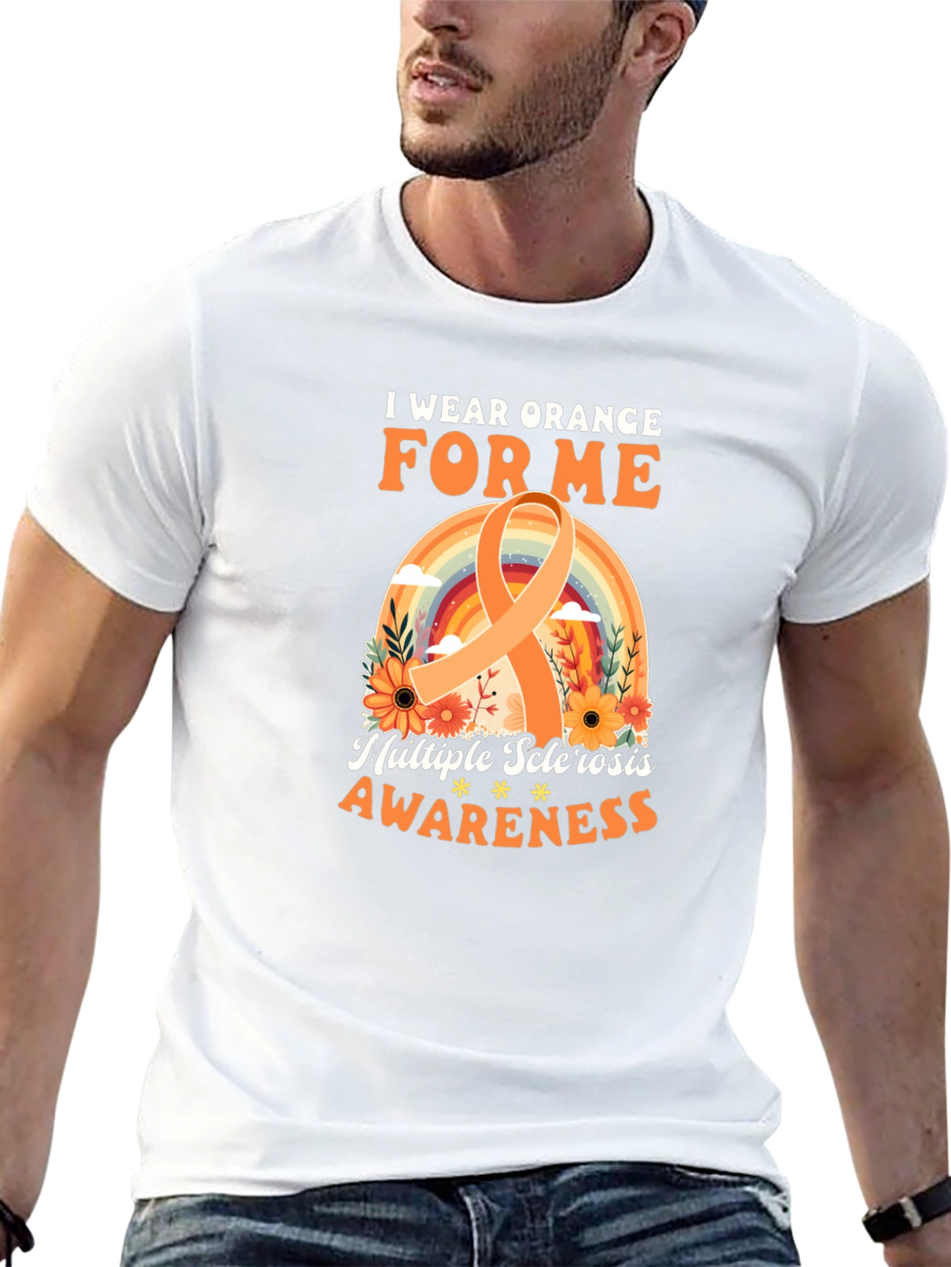 Orange Awareness Ribbon Graphic Tee