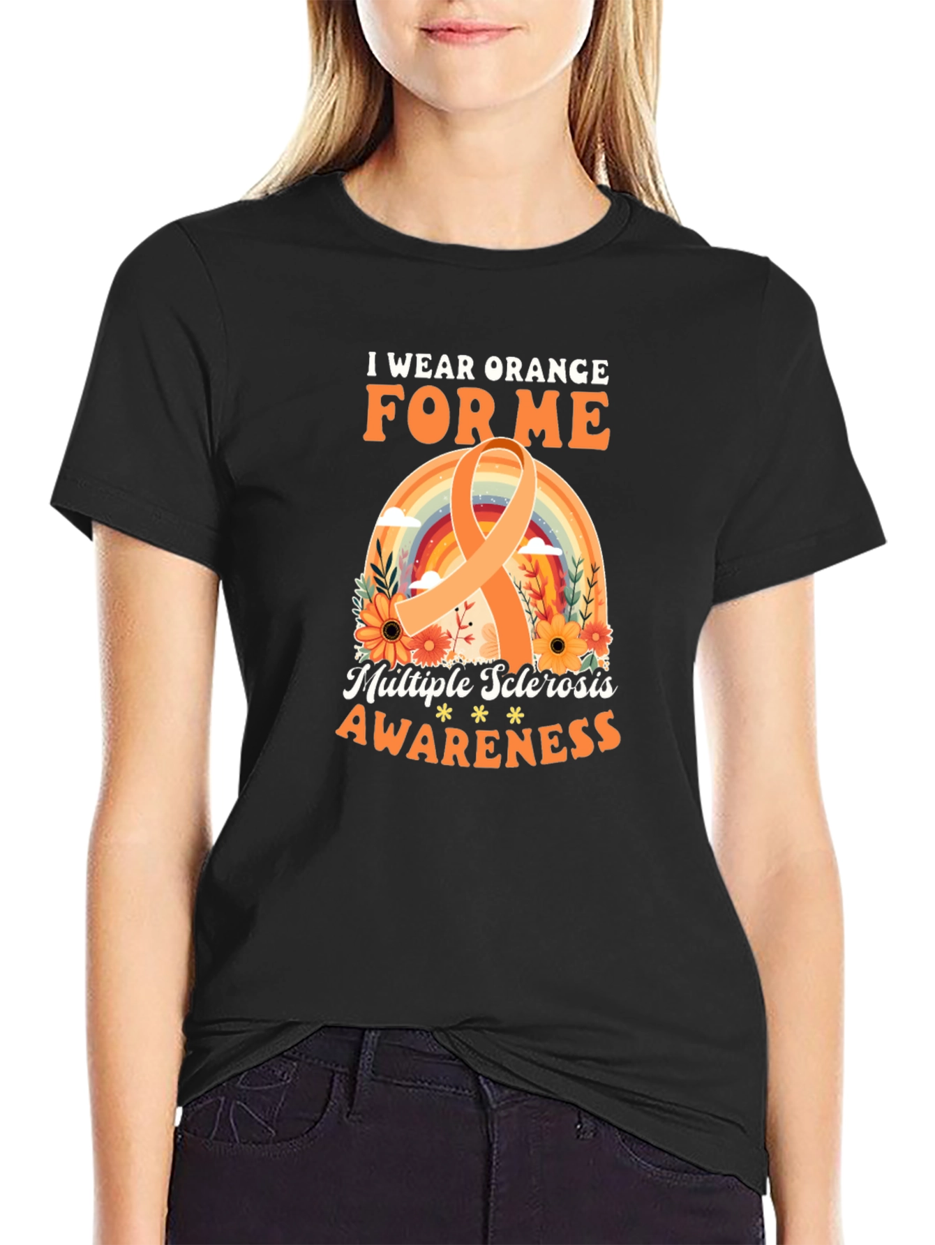 Orange Awareness Ribbon Graphic Tee