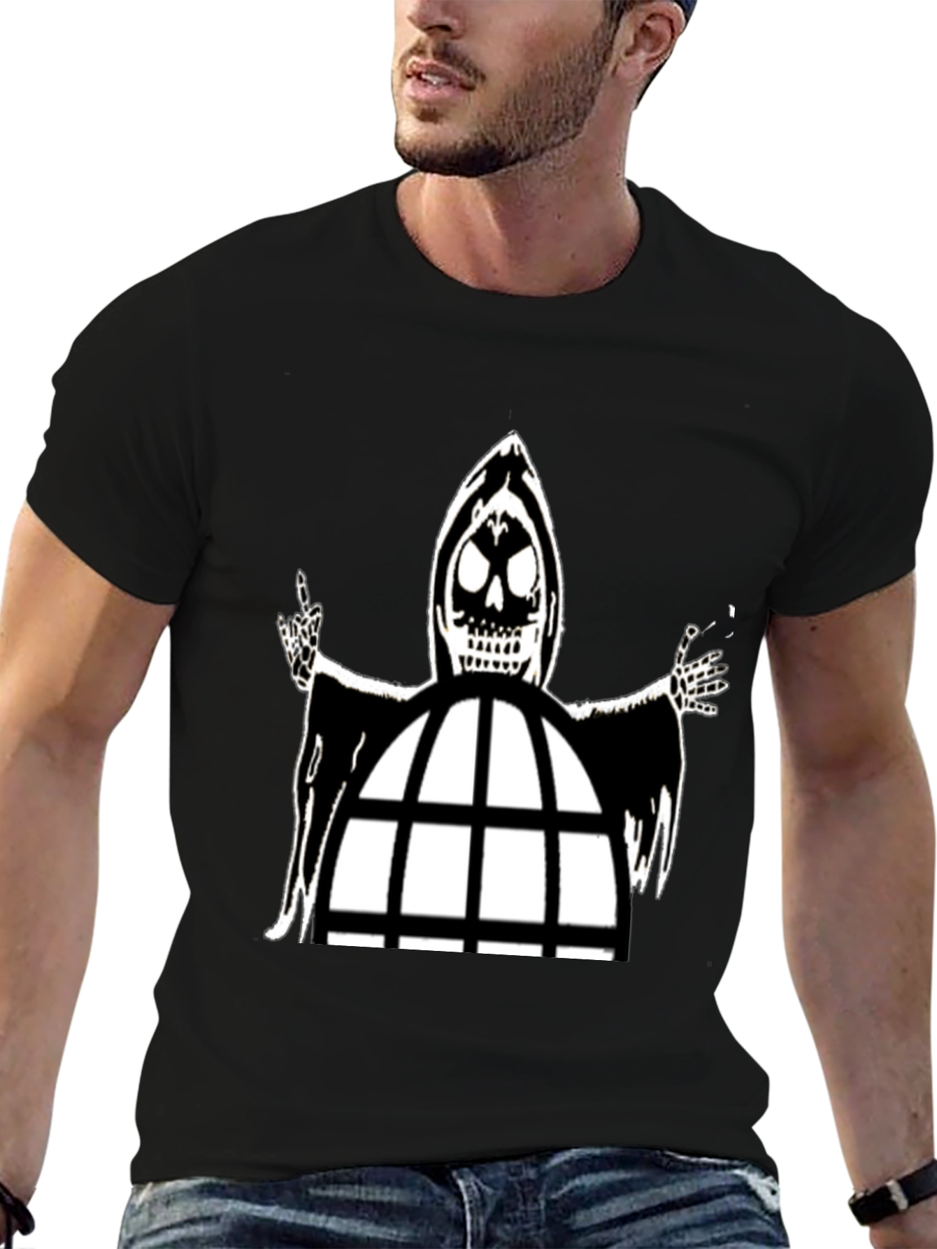 Grim Reaper Cage Black T-Shirt
