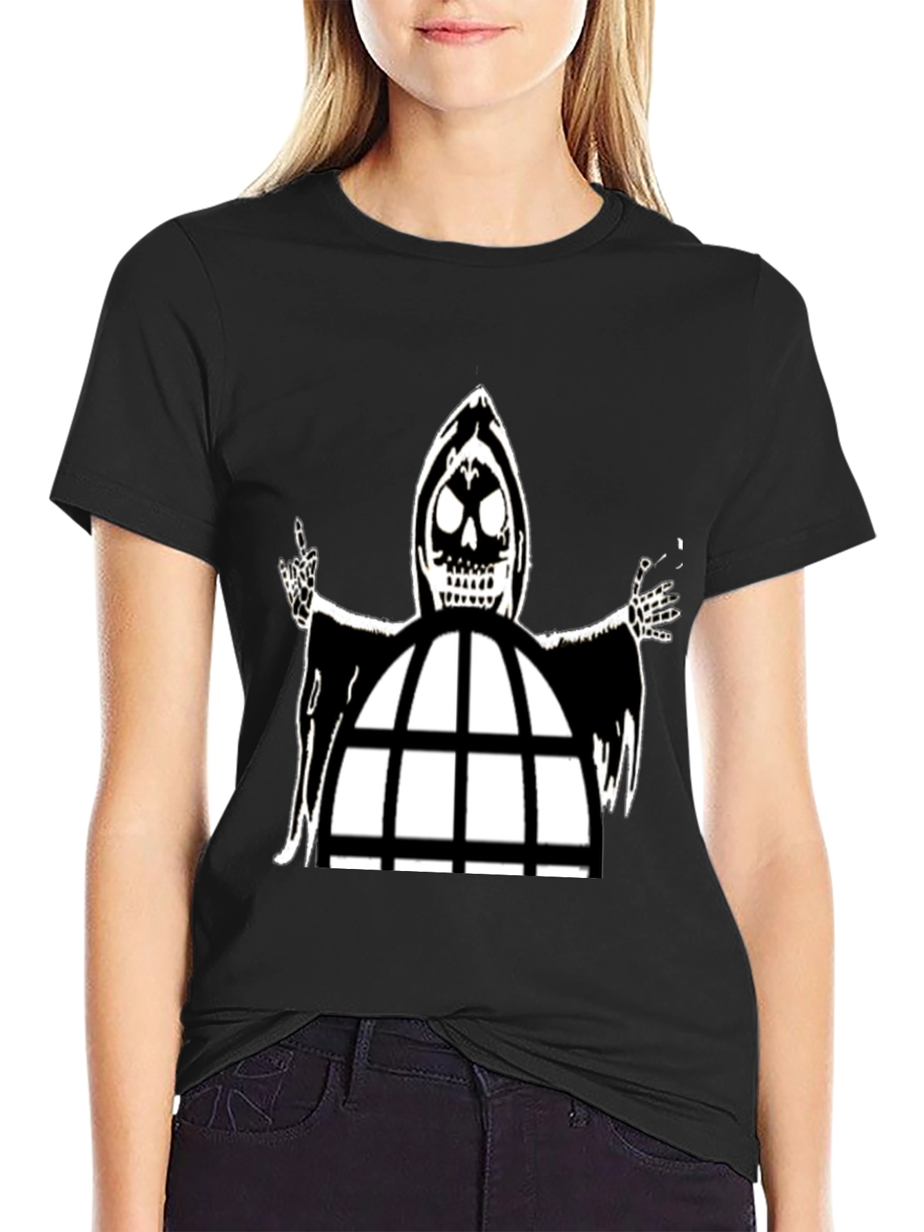 Grim Reaper Cage Black T-Shirt