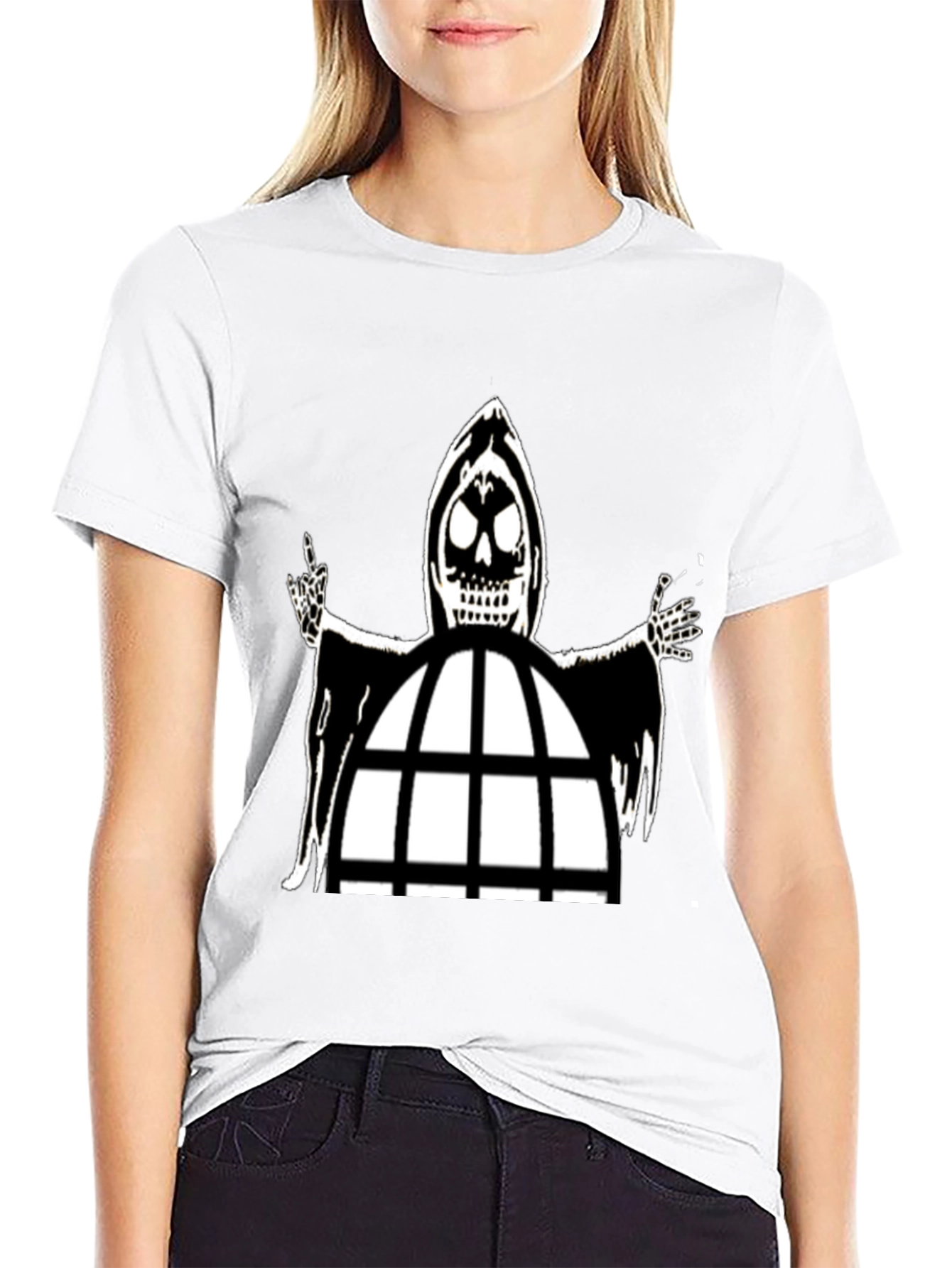 Grim Reaper Cage Black T-Shirt