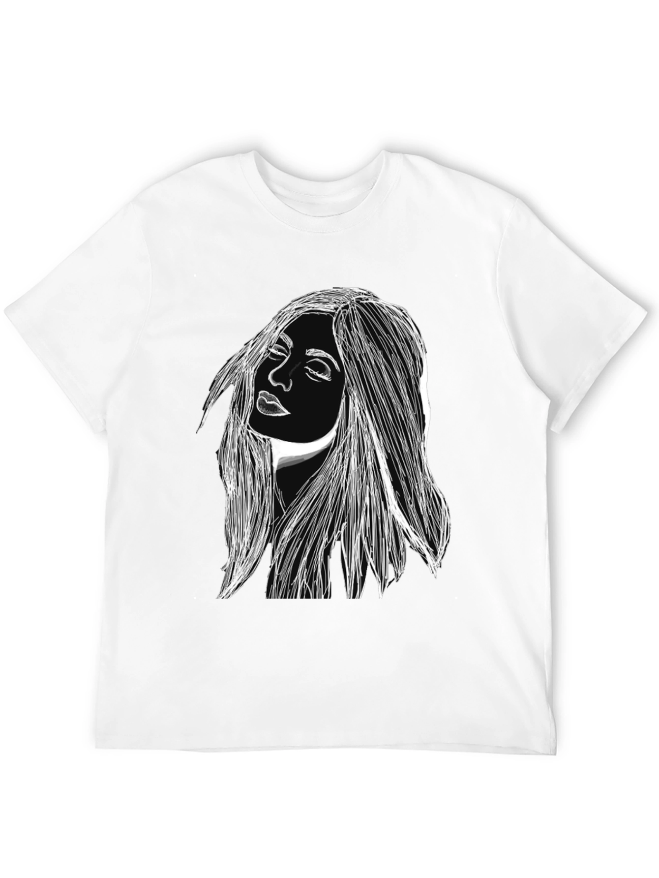 Woman Portrait Graphic Black T-Shirt