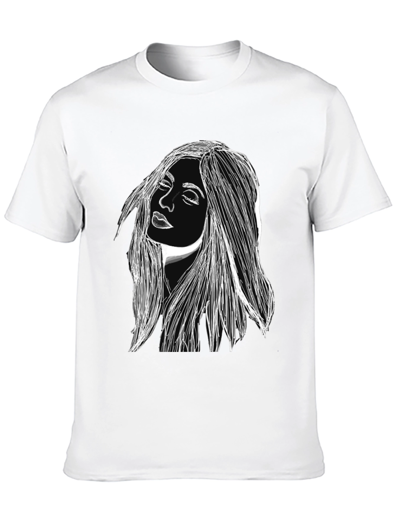 Woman Portrait Graphic Black T-Shirt