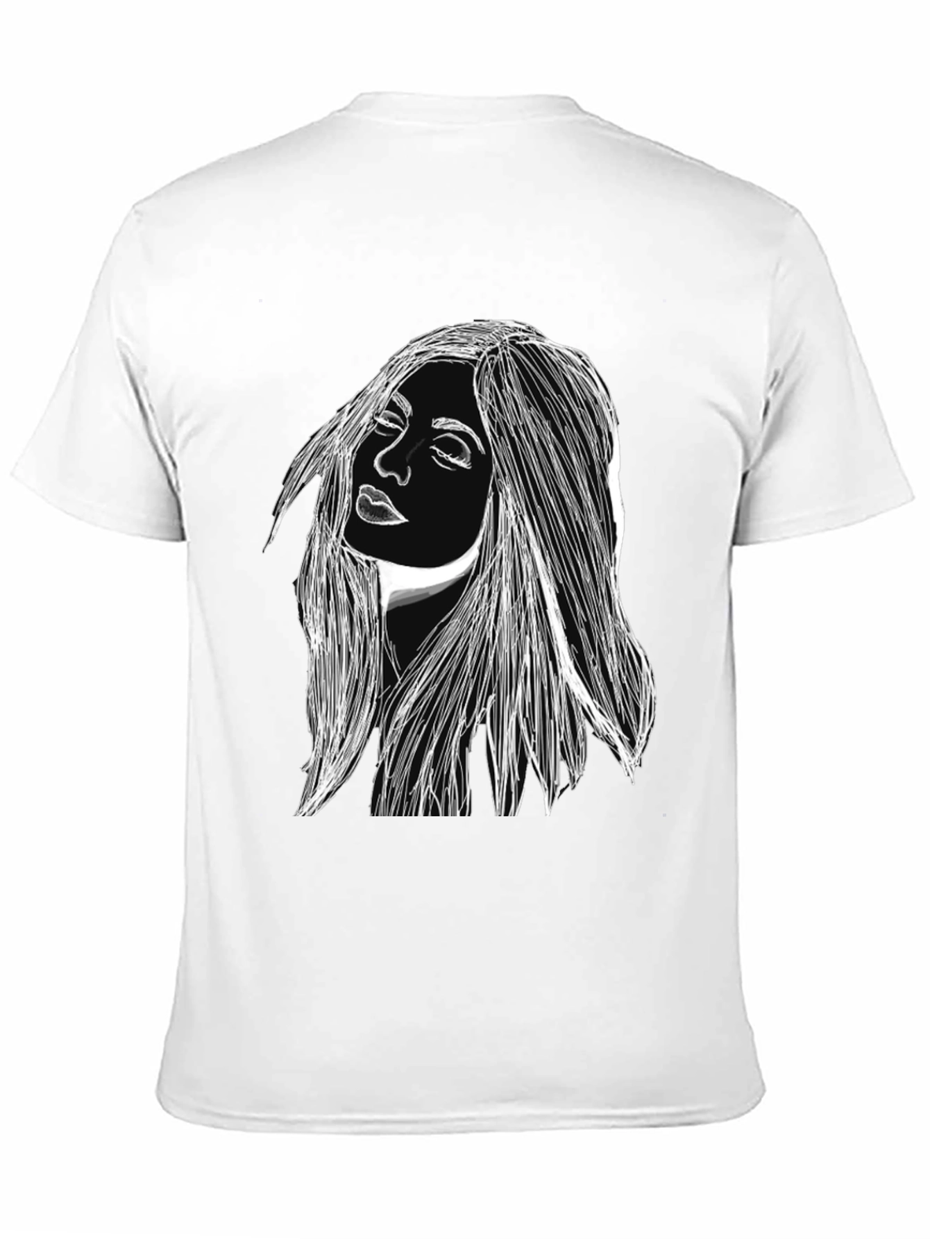 Woman Portrait Graphic Black T-Shirt