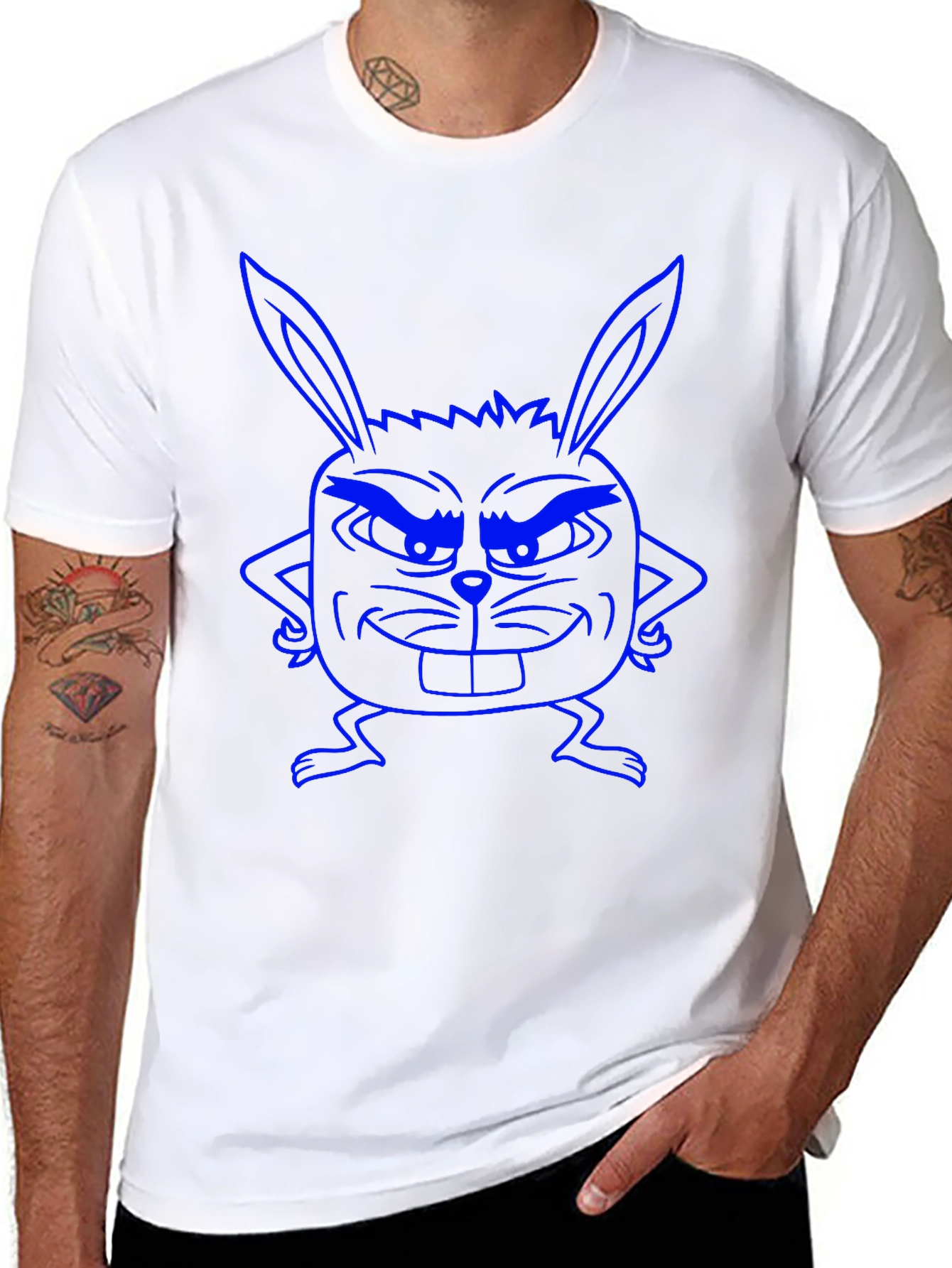 Funny Bunny Graphic Tee - Black