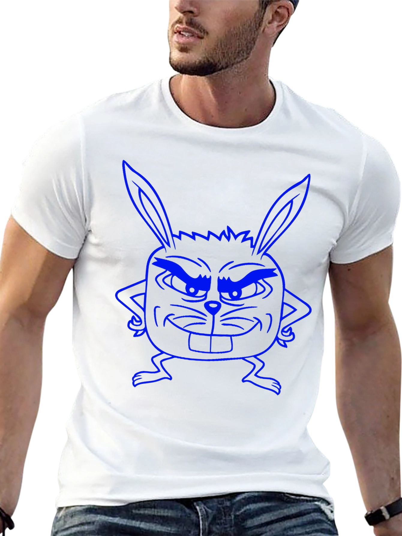 Funny Bunny Graphic Tee - Black