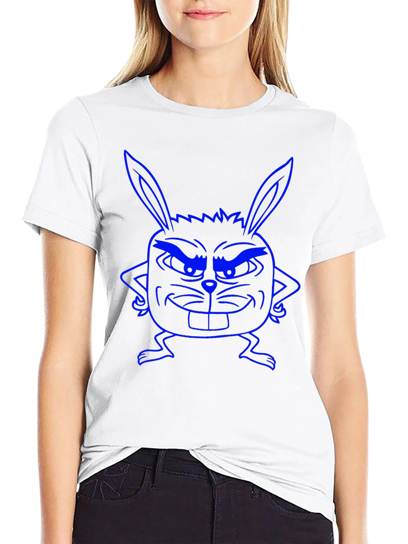 Funny Bunny Graphic Tee - Black