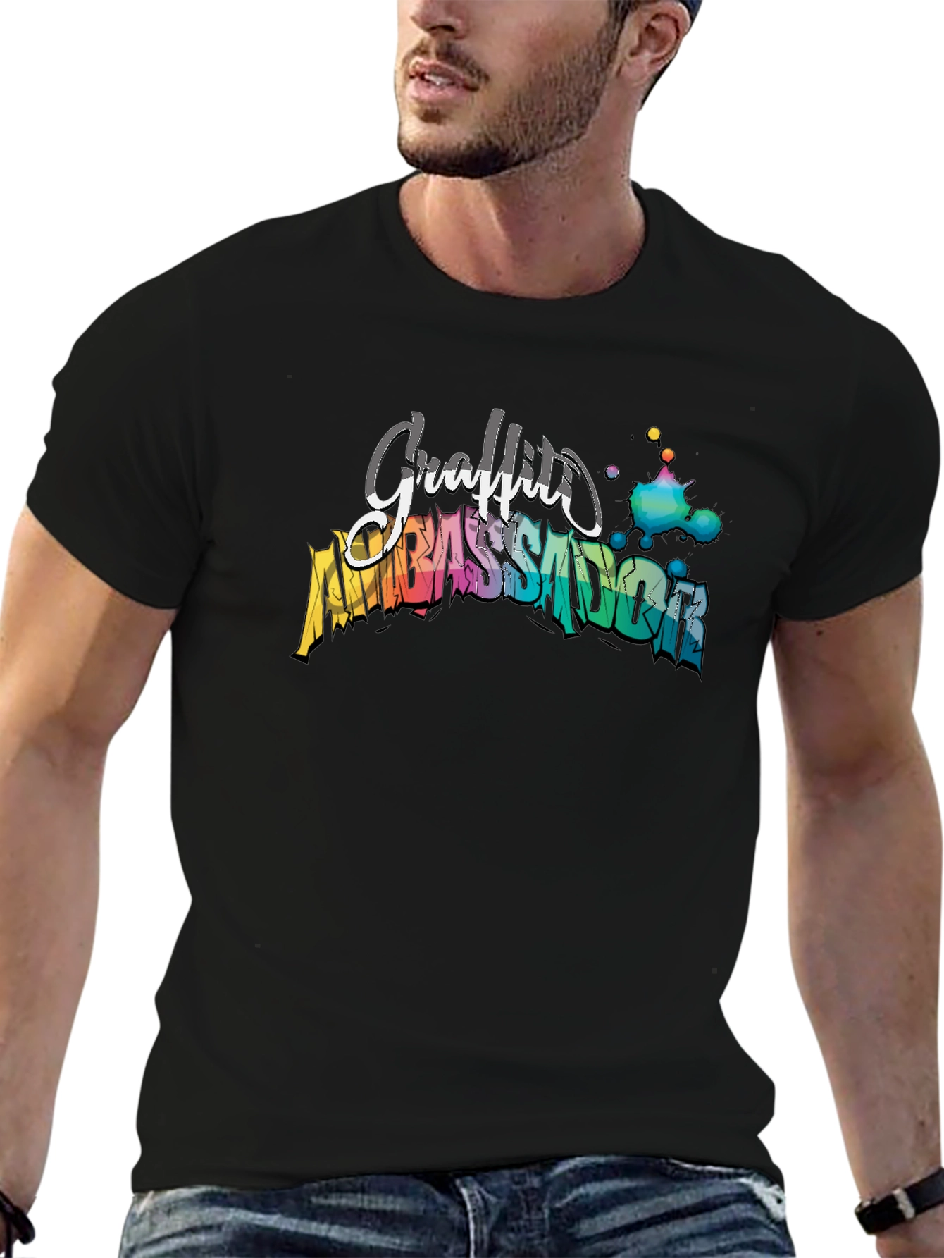 Graffiti Ambassador Black T-Shirt - Artistic Design