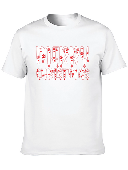 Festive Merry Christmas Graphic Tee - Black