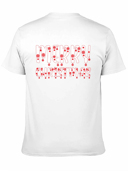 Festive Merry Christmas Graphic Tee - Black