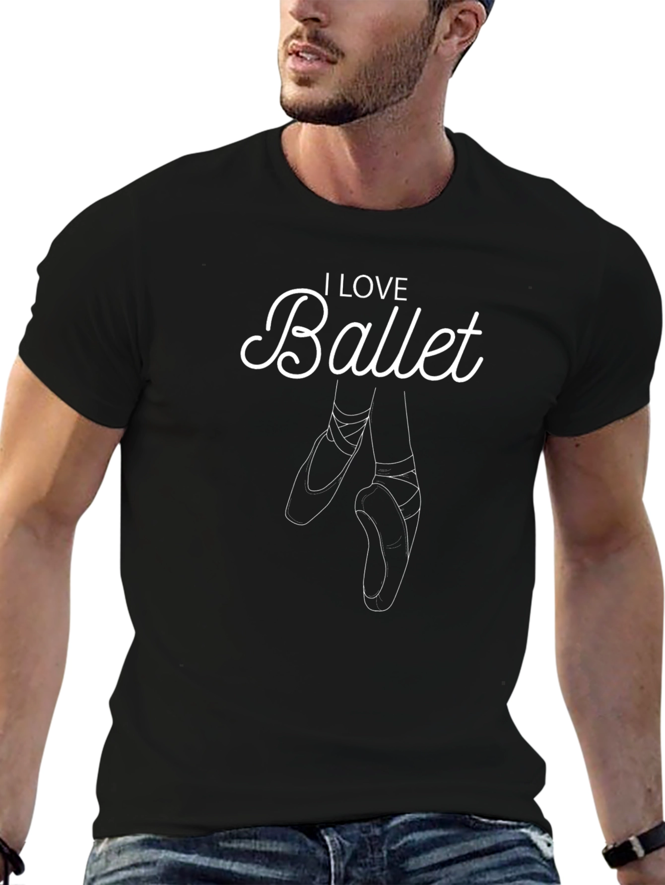 I Love Ballet Graphic T-Shirt - Black