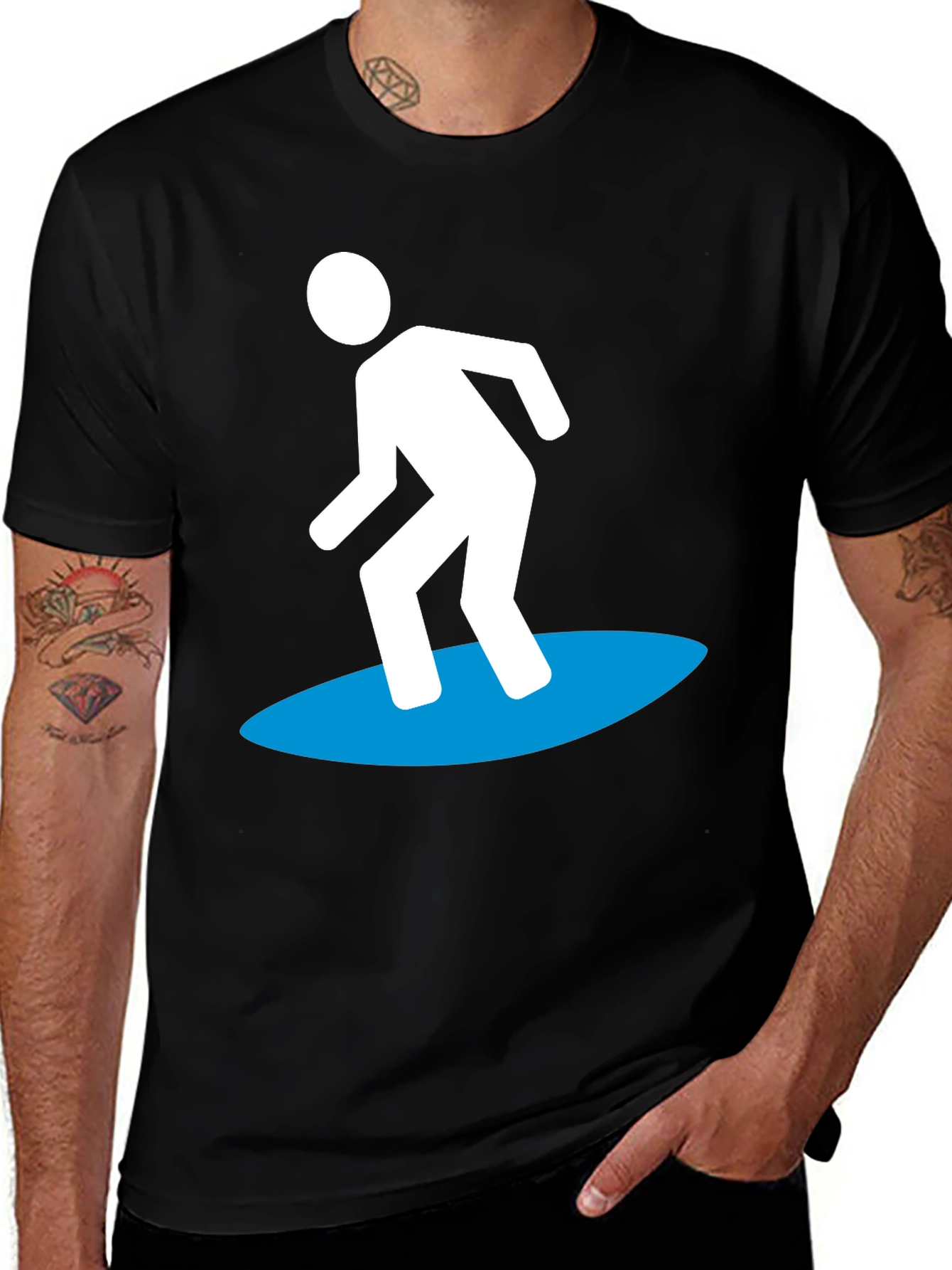 Surfer Graphic Tee - Cool Black T-Shirt