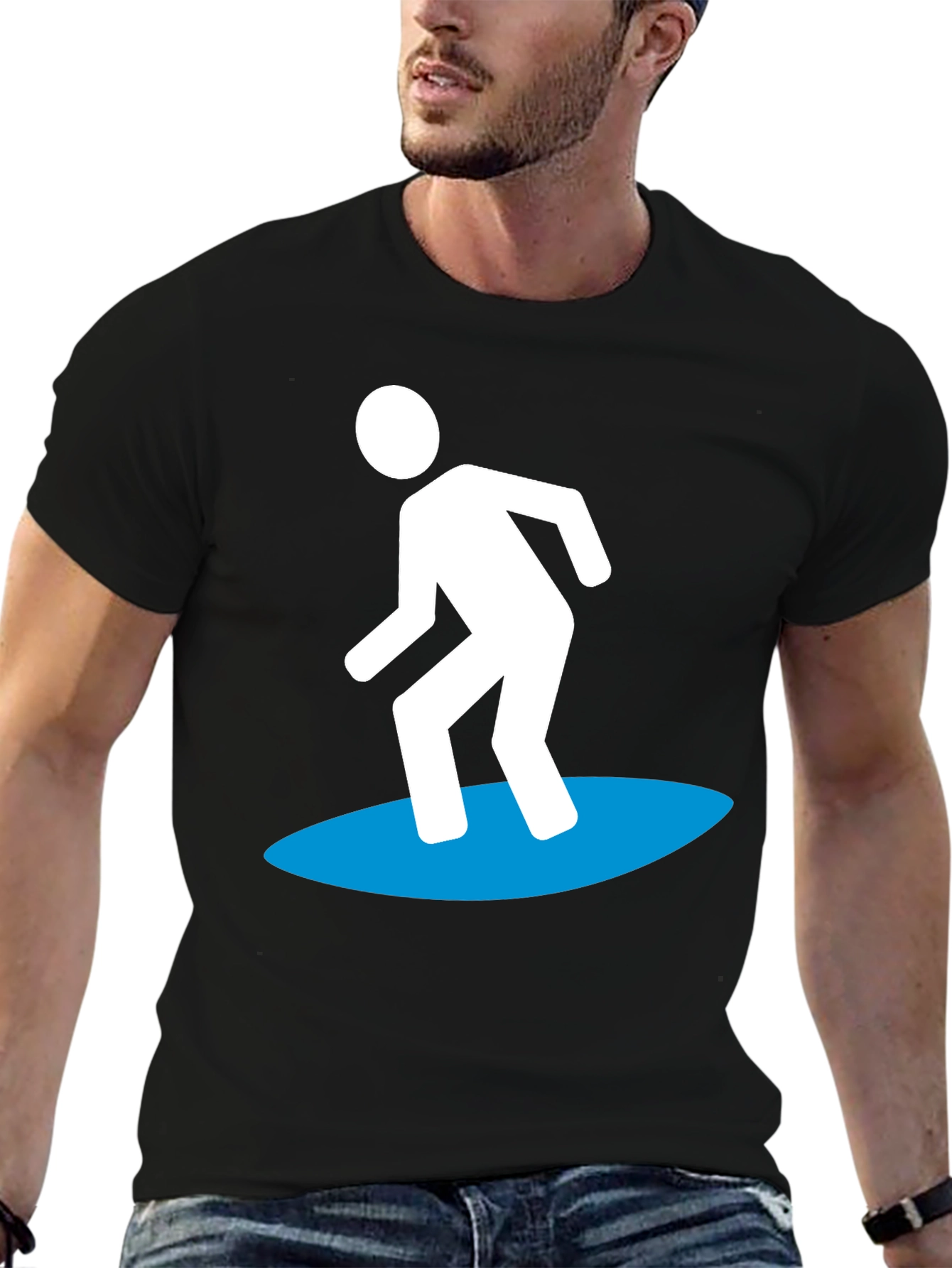 Surfer Graphic Tee - Cool Black T-Shirt
