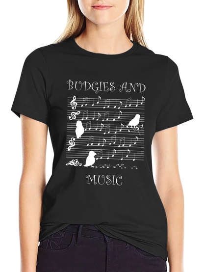 Budgies and Music T-Shirt - Bird Song Tee