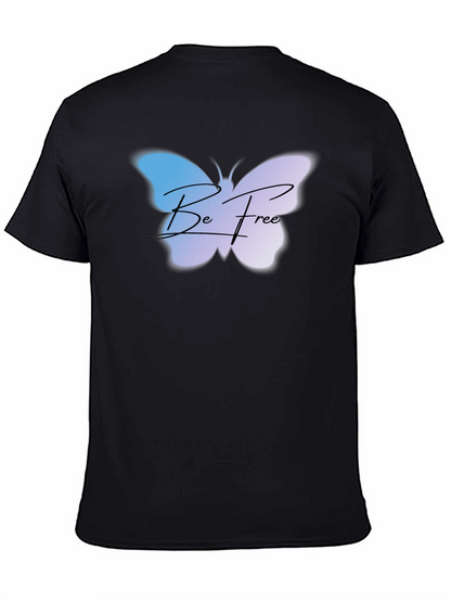 Be Free Butterfly Graphic Tee - Black