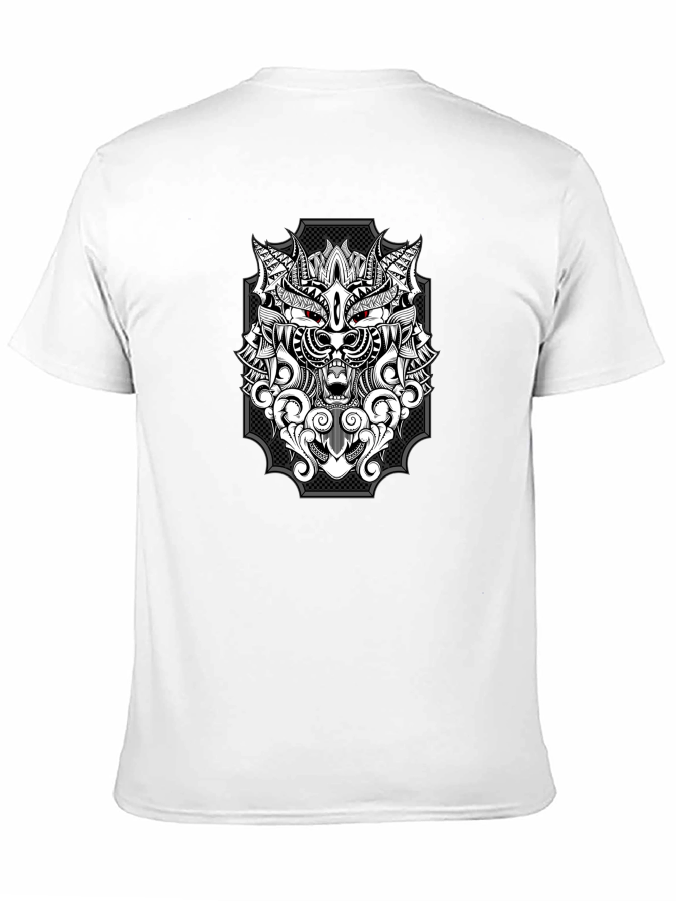 Wolf Graphic Print T-Shirt - Black