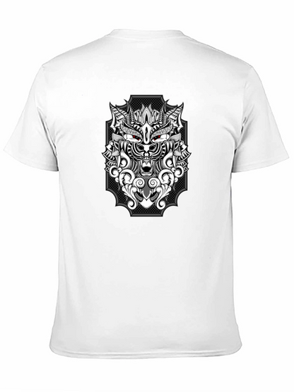Wolf Graphic Print T-Shirt - Black